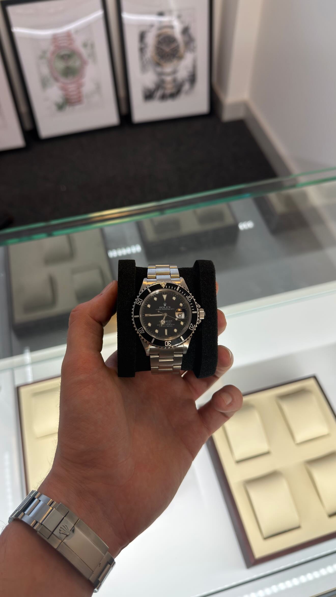 A vintage Rolex Submariner with a tritium dial
