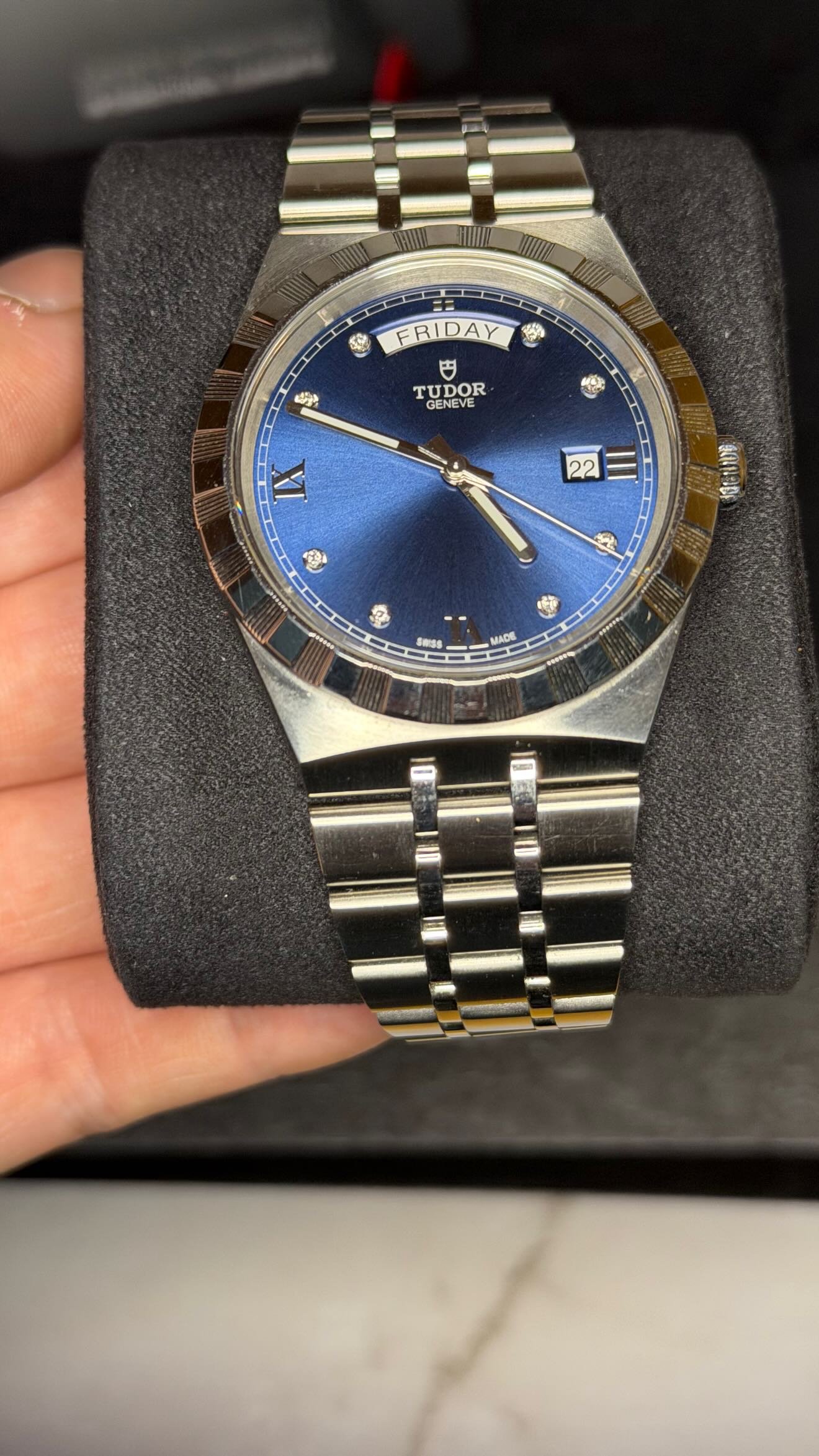 A Tudor Royal with a blue dial